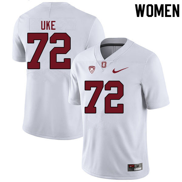 Women #72 Austin Uke Stanford Cardinal College Football Jerseys Sale-White - Click Image to Close